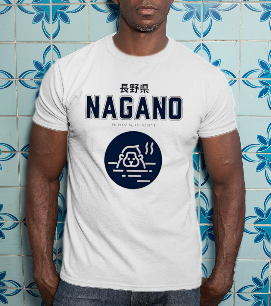 Nagano Prefecture Japan Hot Spring Monkey Coordinates 36 39.4 N 137 92.1 E T-Shirt