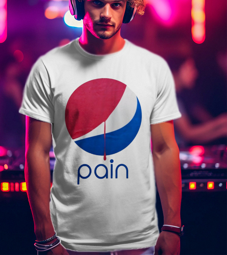 Pain Pepsi Dripping Circle Parody T-Shirt