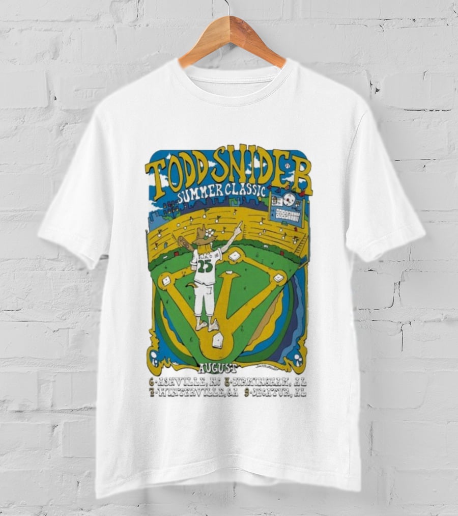 Todd Snider Summer Classic August 8 2025 Birmingham Alabama Workplay Baseball Stadium Event T-Shirt