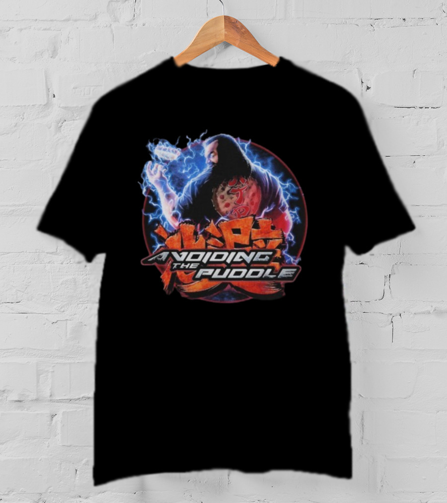 Avoiding The Puddle Aris Lightning Blue Electricity Gaming Theme T-Shirt