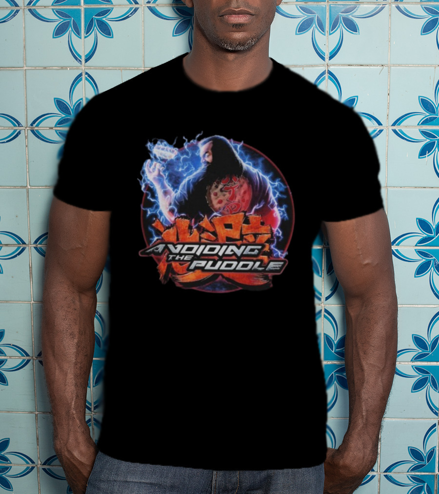 Avoiding The Puddle Aris Lightning Blue Electricity Gaming Theme T-Shirt