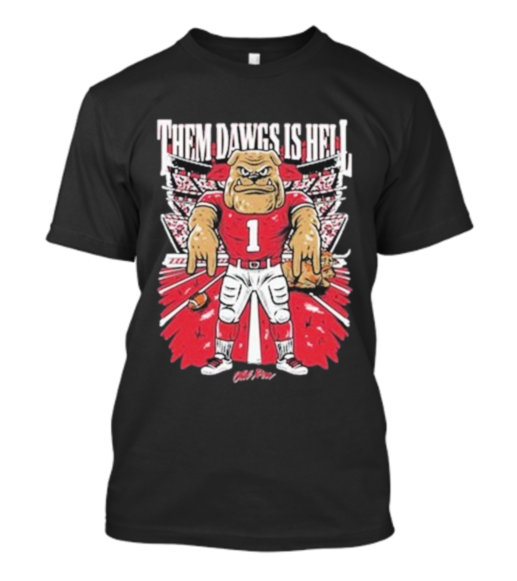 Them Dawgs Is Hell Georgia Bulldogs Mascot Football Fan Design T-Shirt