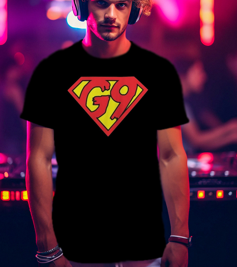 G9 Red And Yellow Comic Shield Graphic T-Shirt
