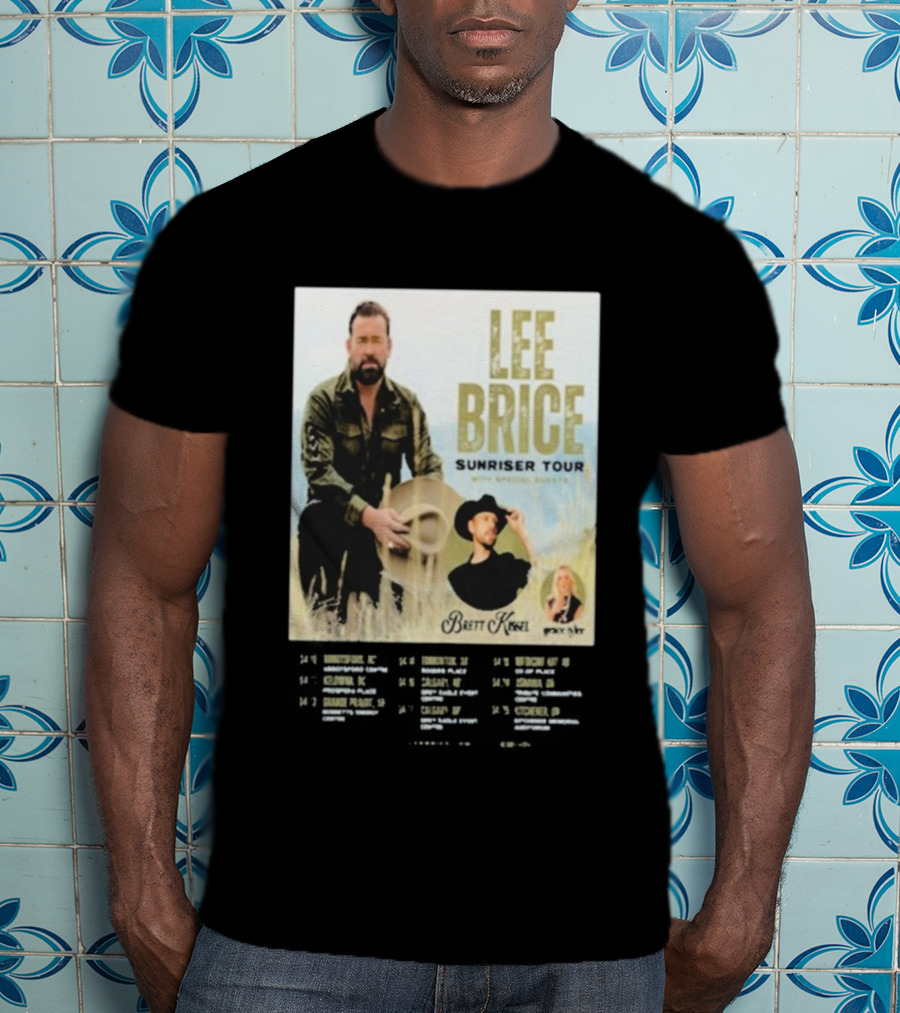 Lee Brice Sunriser Tour 2026 With Brett Kissel And Tenille Arts T-Shirt