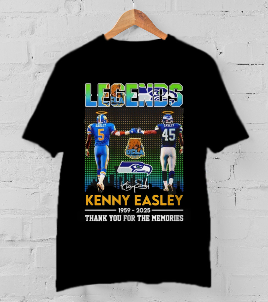 Kenny Easley Legends UCLA Bruins Seattle Seahawks Thank You For The Memories Signature T-Shirt