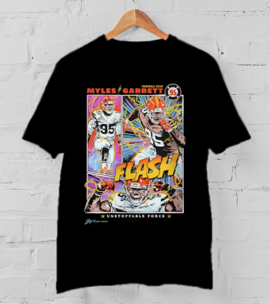 Myles Garrett 95 Flash Unstoppable Force T-Shirt