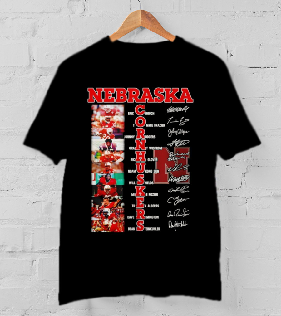 Nebraska Cornhuskers Blackshirts Legends With Signatures And Players T-Shirt
