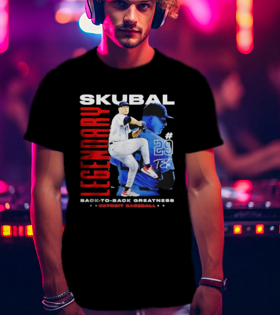 Skubal Legendary Back-To-Back Greatness Detroit Baseball #29 T-Shirt