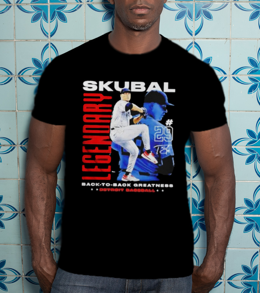 Skubal Legendary Back-To-Back Greatness Detroit Baseball #29 T-Shirt