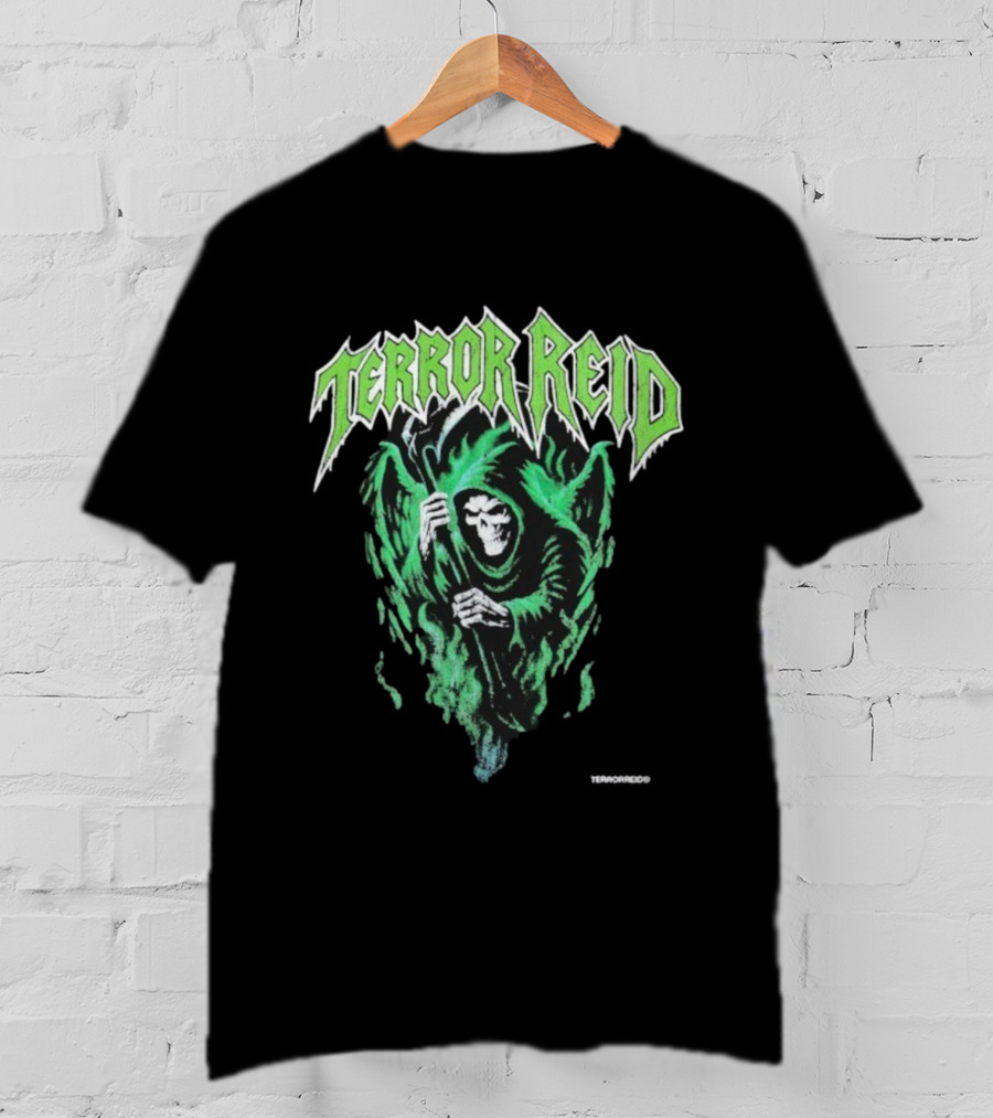 Terror Reid Green Grim Reaper Skeleton T-Shirt