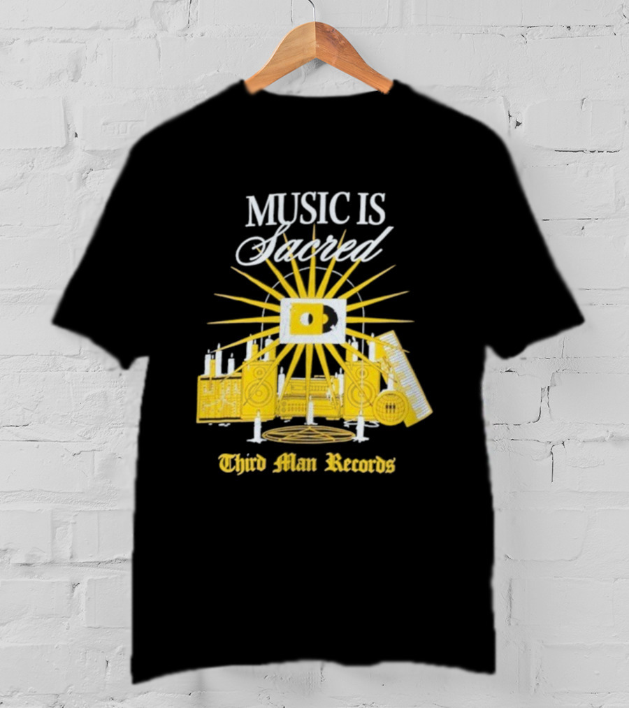 Third Man Records Music Is Sacred Sunburst Keyboard Speaker Icon T-Shirt