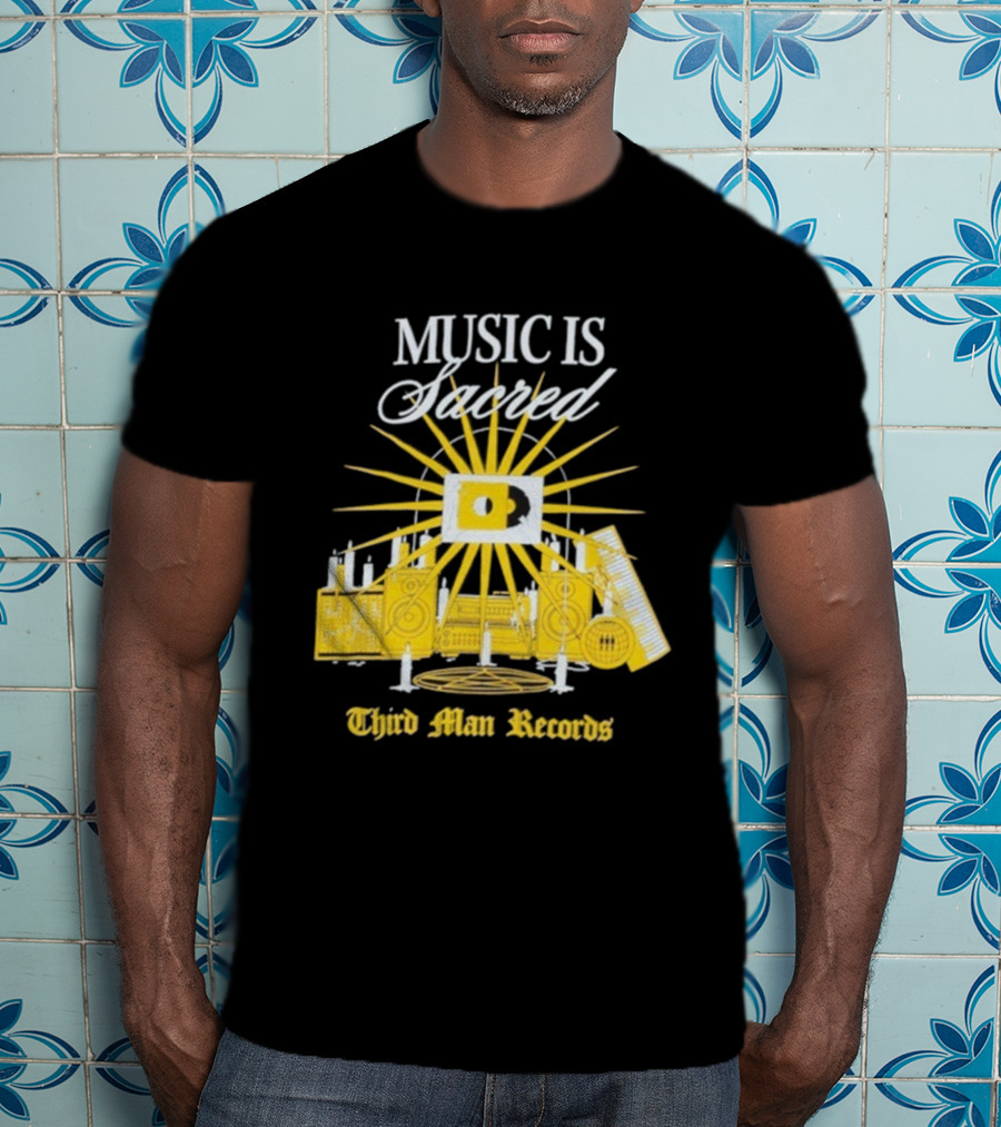 Third Man Records Music Is Sacred Sunburst Keyboard Speaker Icon T-Shirt