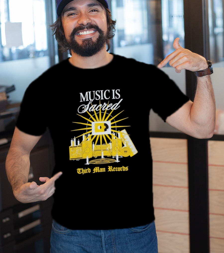 Third Man Records Music Is Sacred Sunburst Keyboard Speaker Icon T-Shirt
