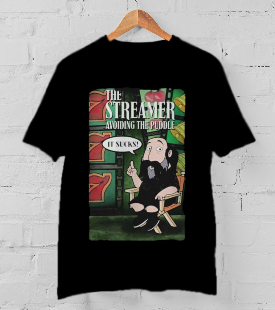 The Streamer Avoiding The Puddle It Sucks Casino Chair Poker Chips TV Frame T-Shirt