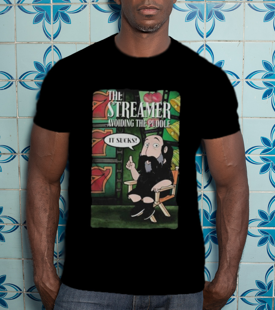 The Streamer Avoiding The Puddle It Sucks Casino Chair Poker Chips TV Frame T-Shirt