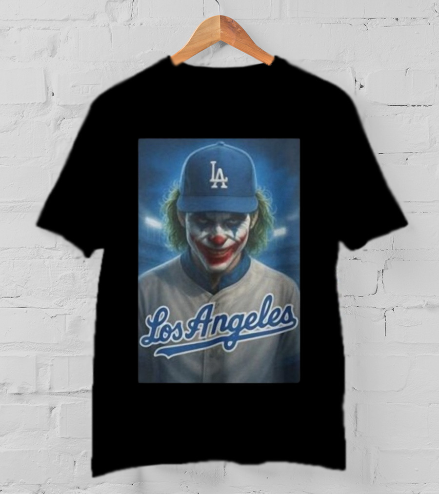 Los Angeles Dodgers Joker Clown LA Baseball Fan Art T-Shirt