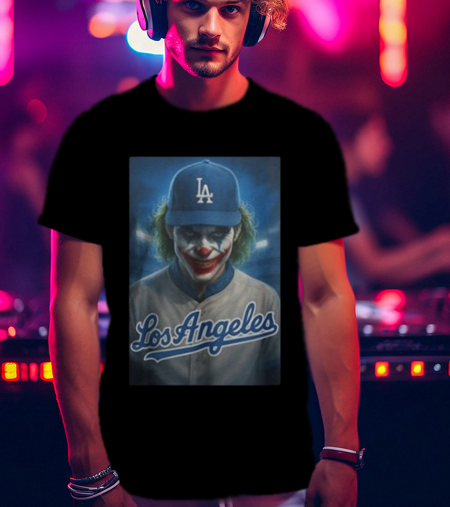 Los Angeles Dodgers Joker Clown LA Baseball Fan Art T-Shirt