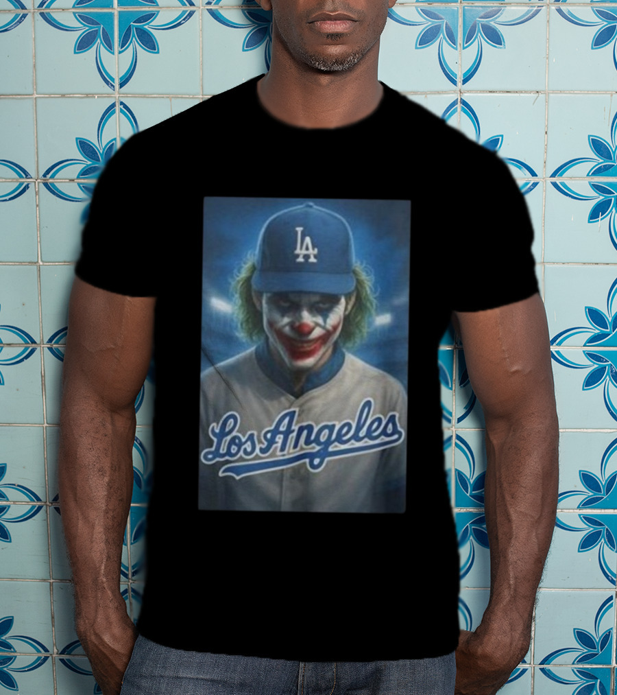 Los Angeles Dodgers Joker Clown LA Baseball Fan Art T-Shirt