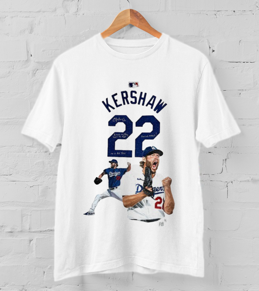 Kershaw 22 Los Angeles Dodgers MLB Signature Series MVP World Series Icon 2025 T-Shirt