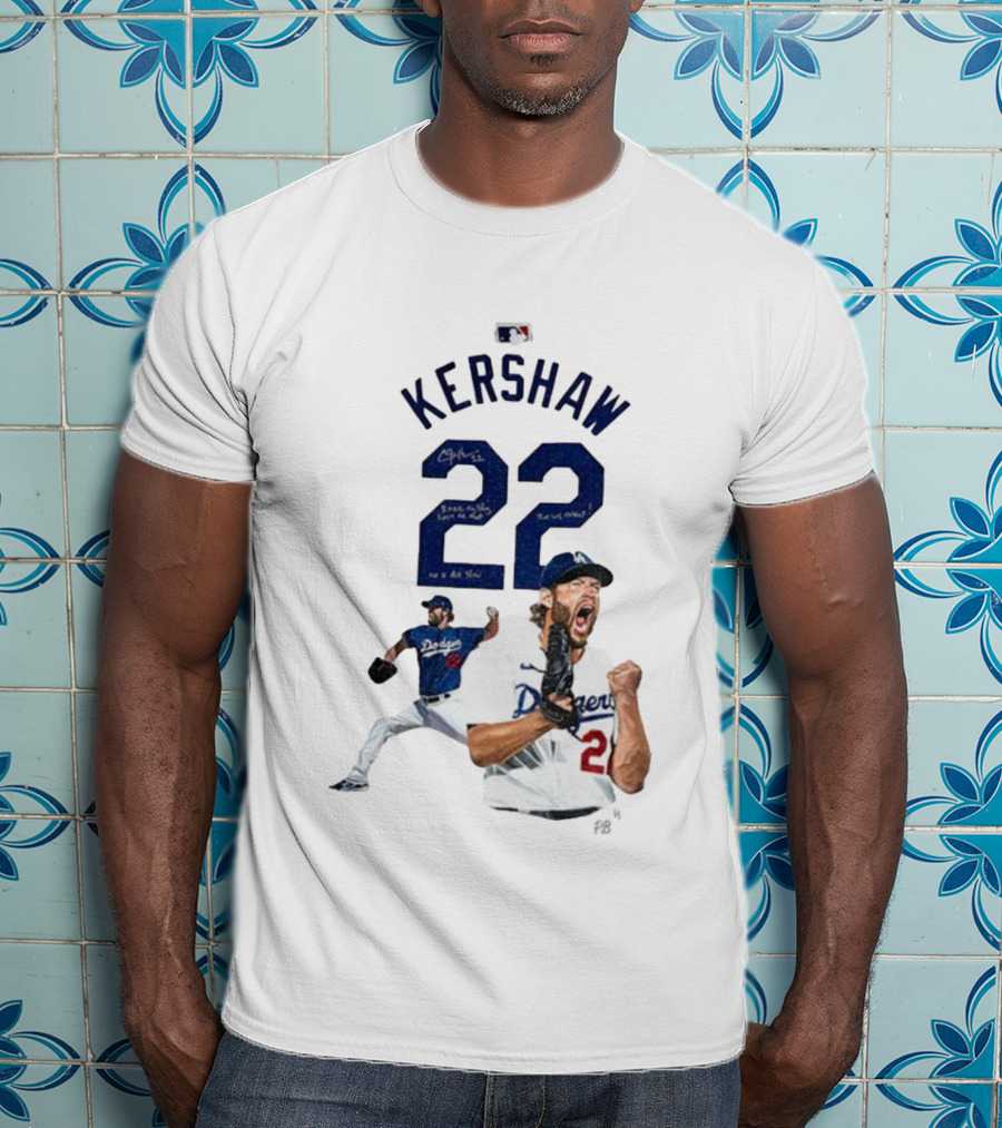 Kershaw 22 Los Angeles Dodgers MLB Signature Series MVP World Series Icon 2025 T-Shirt