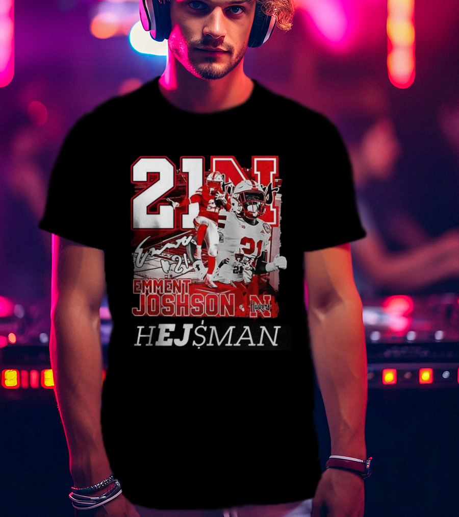 Emmett Johnson Nebraska Cornhuskers 21 Football Huskers Signature 21N T-Shirt
