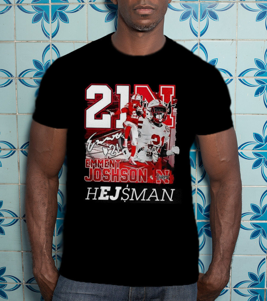 Emmett Johnson Nebraska Cornhuskers 21 Football Huskers Signature 21N T-Shirt