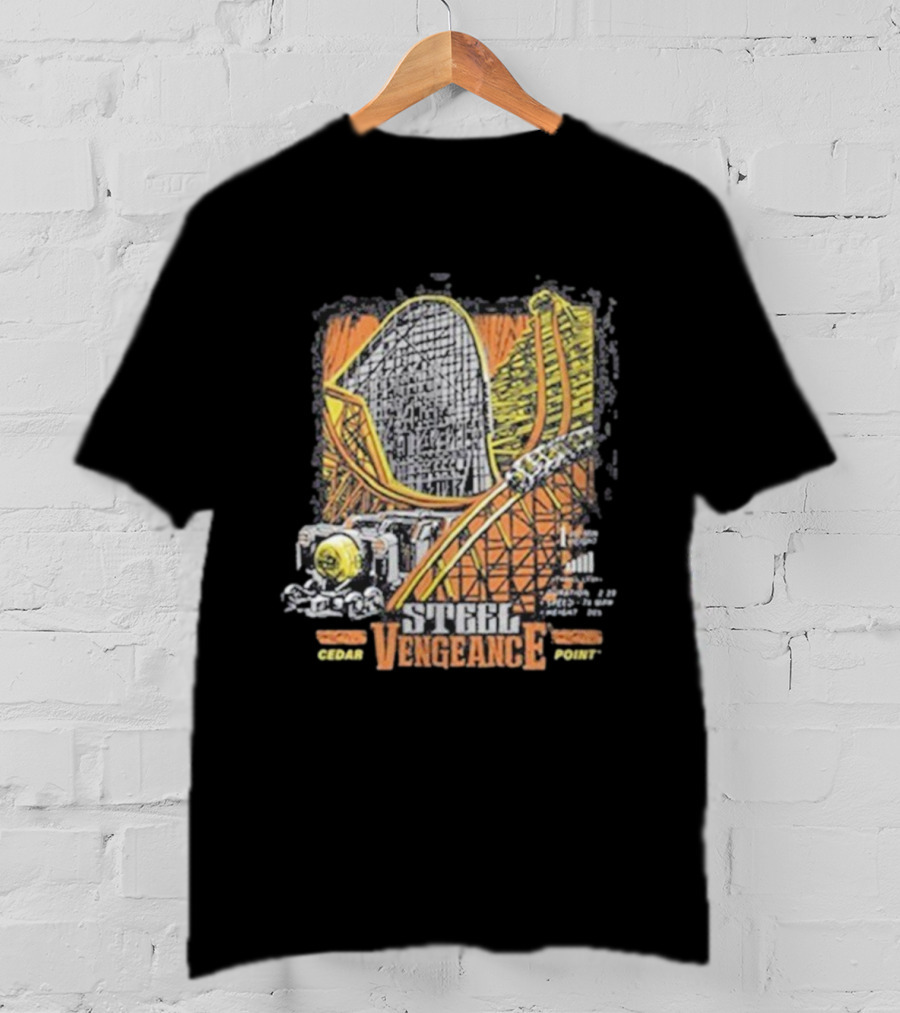Steel Vengeance Cedar Point Coaster Stamp Roller Ride T-Shirt