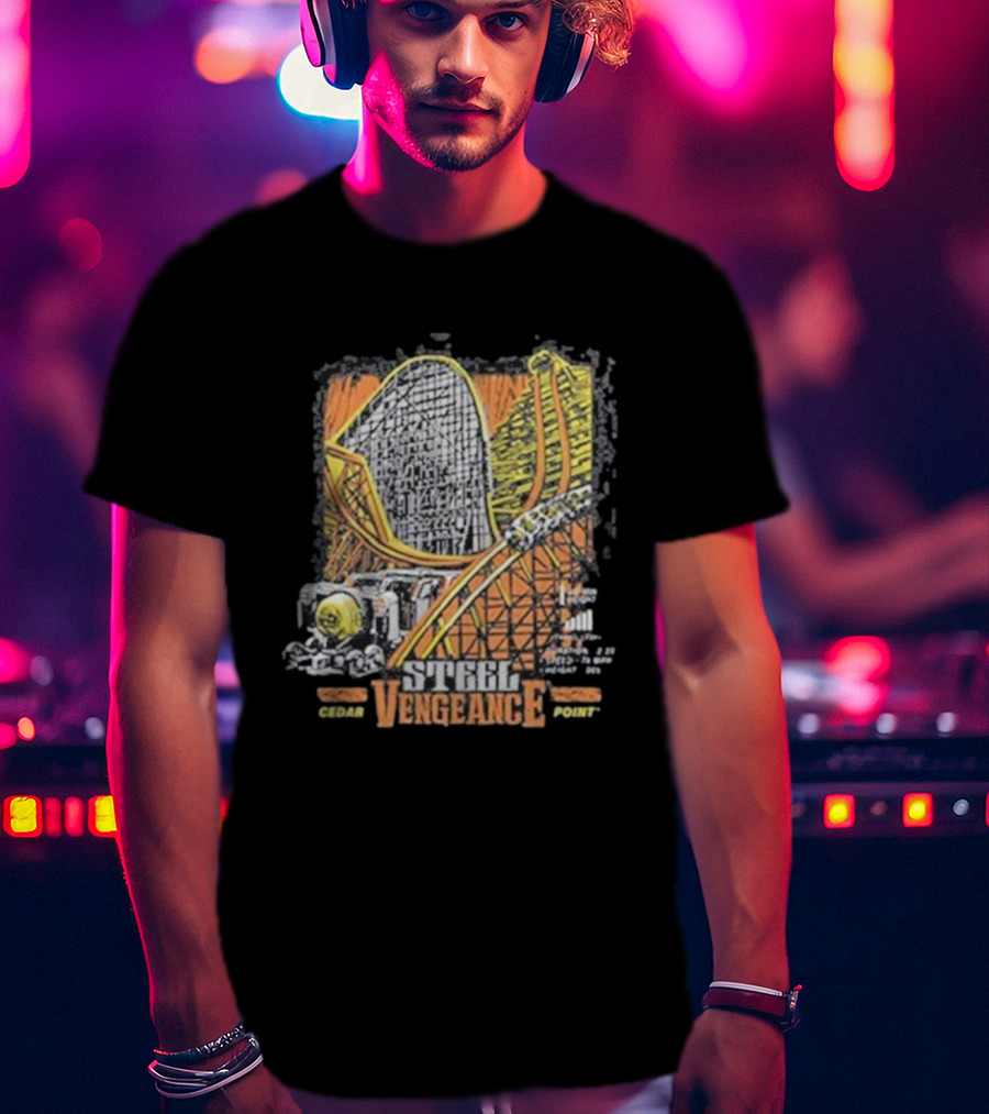 Steel Vengeance Cedar Point Coaster Stamp Roller Ride T-Shirt