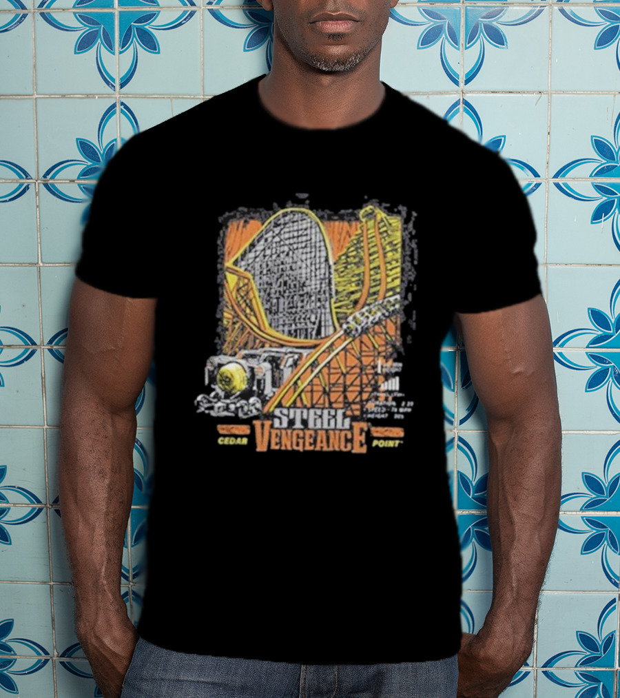 Steel Vengeance Cedar Point Coaster Stamp Roller Ride T-Shirt