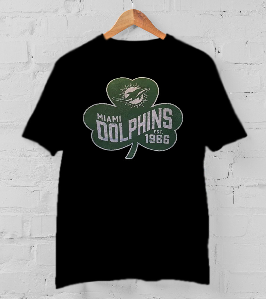 Miami Dolphins Est 1966 Shamrock Emblem T-Shirt