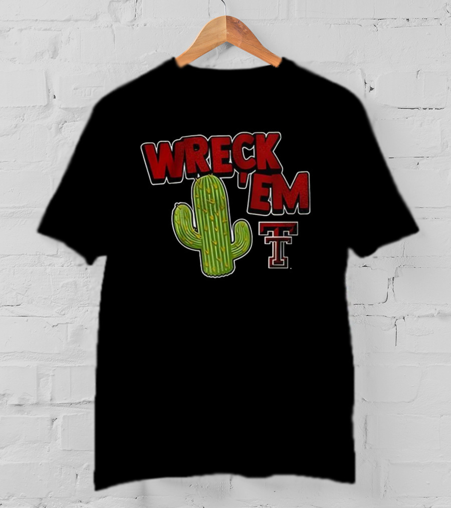 Wreck 'Em Texas Tech Red Raiders Cactus Logo T-Shirt