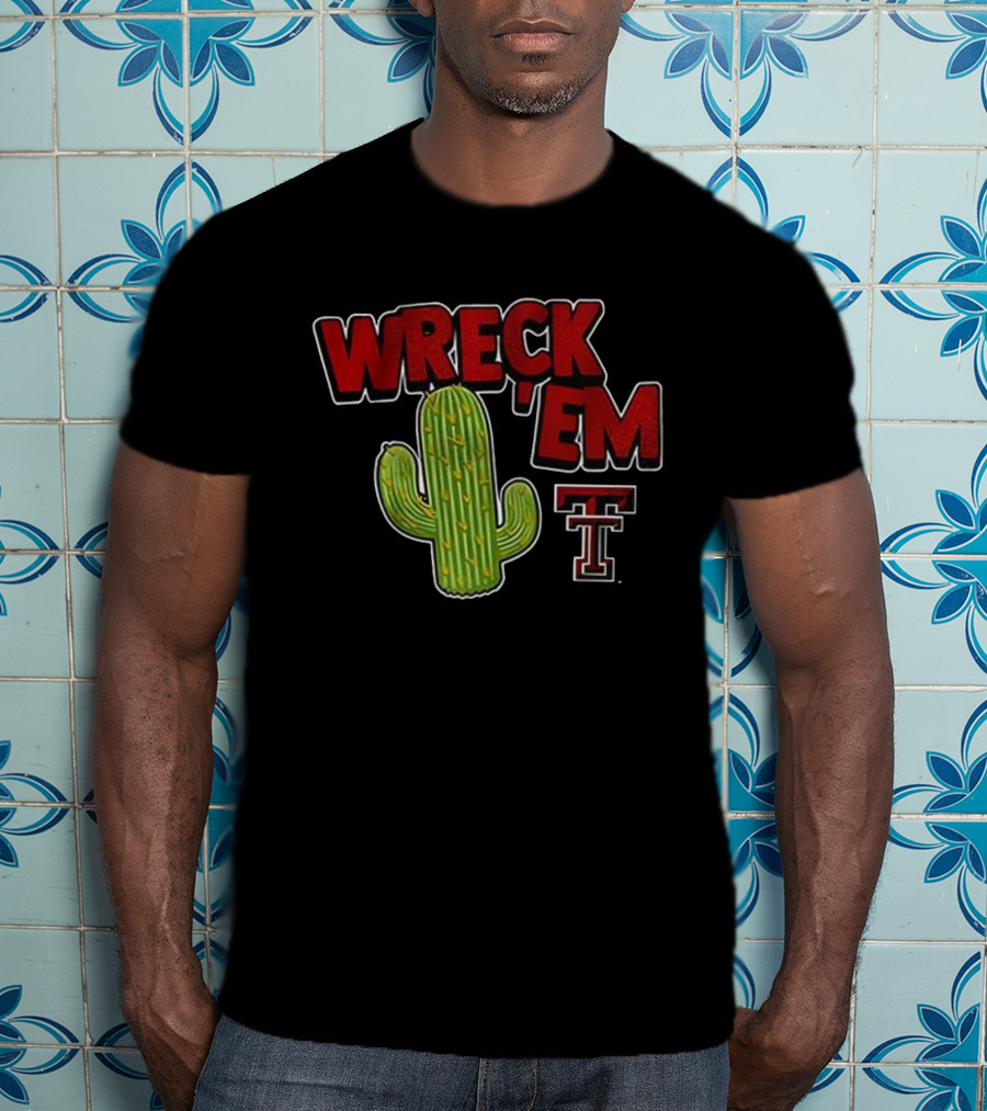 Wreck 'Em Texas Tech Red Raiders Cactus Logo T-Shirt