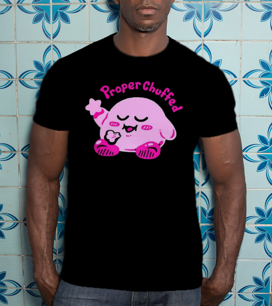 Kirby Proper Chuffed Happy Pink Character T-Shirt