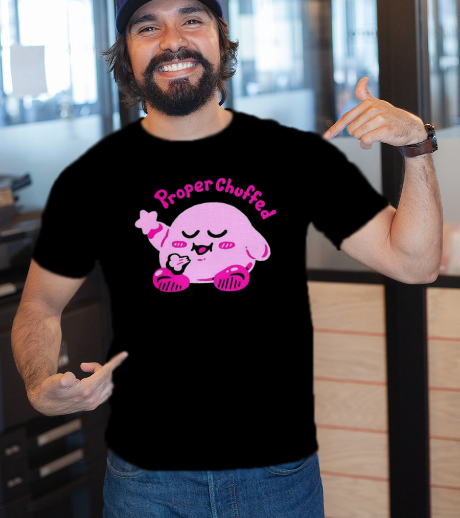 Kirby Proper Chuffed Happy Pink Character T-Shirt