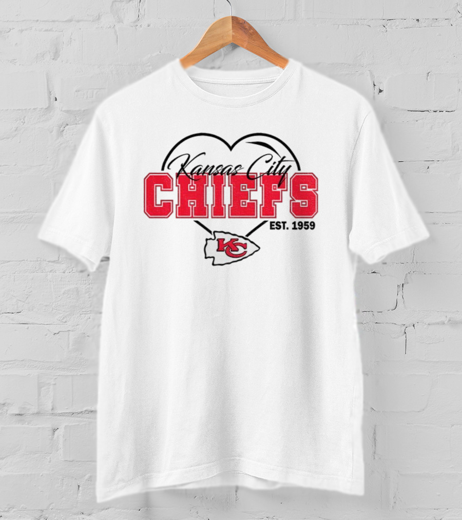Kansas City Chiefs Heart Love Est 1959 NFL Football Fan Essential T-Shirt