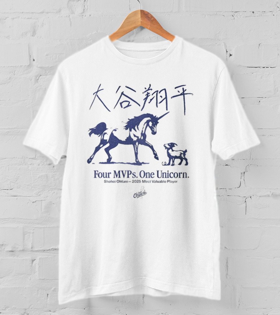 Shohei Ohtani Four MVPs One Unicorn Most Valuable Player 2023 T-Shirt