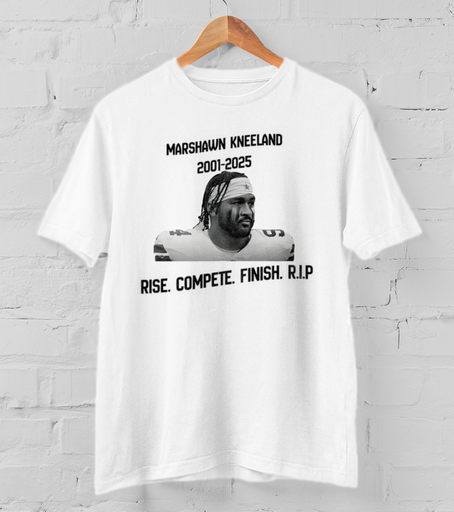Marshawn Kneeland Football Rise Compete Finish RIP 2001-2025 T-Shirt