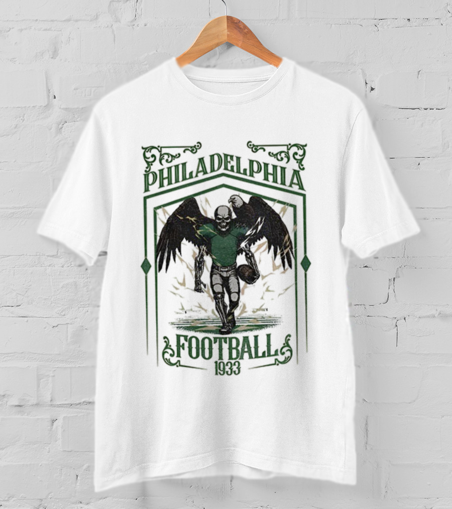 Philadelphia Eagles Skull Football 1933 Game Day T-Shirt