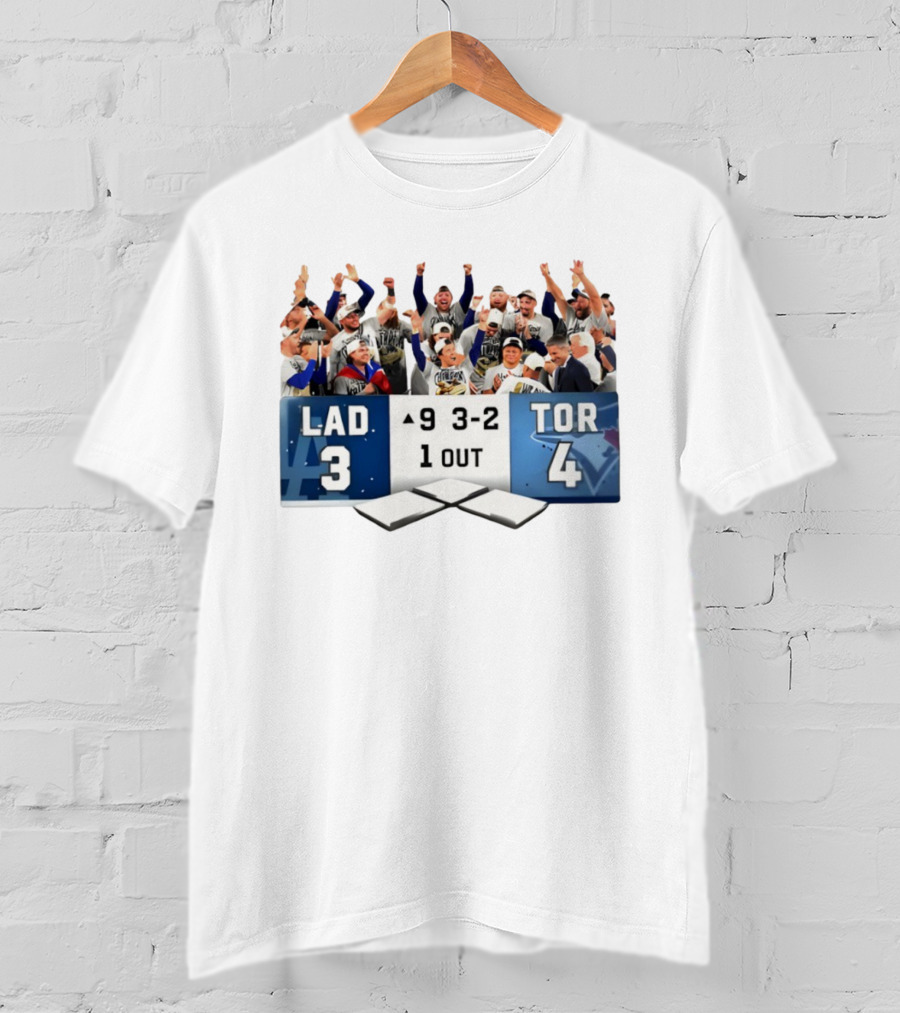 Toronto Blue Jays Champions 4 3 Los Angeles Dodgers 1 Out T-Shirt