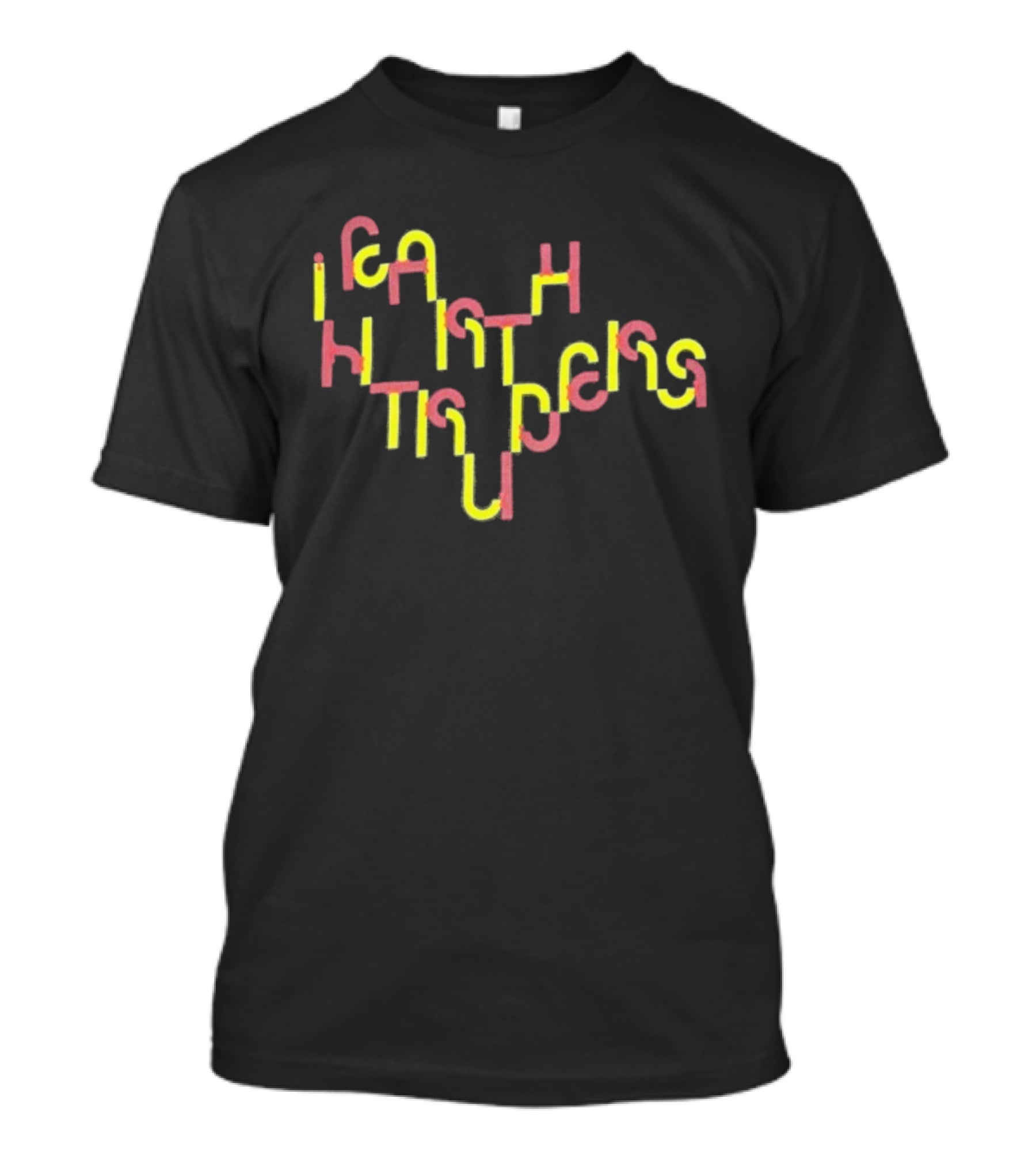 Bjork Earth Intruders Yellow Pink Text T-Shirt