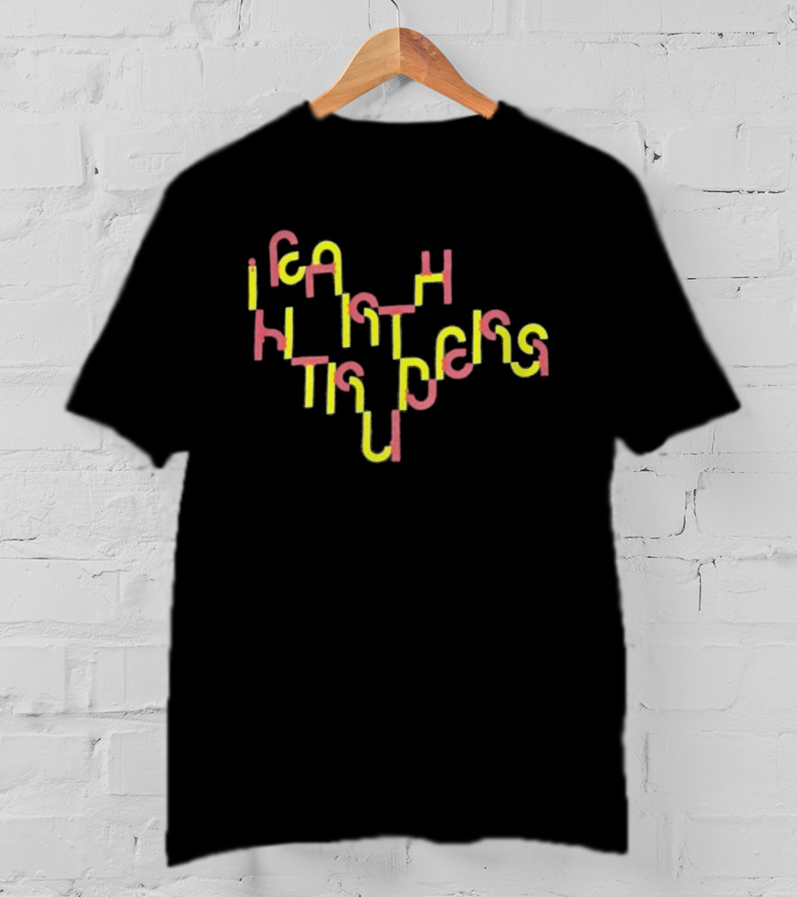 Bjork Earth Intruders Yellow Pink Text T-Shirt