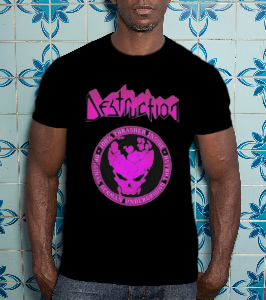 Destruction 100% Thrasher Inside Original German Underground Thrash Lila T-Shirt