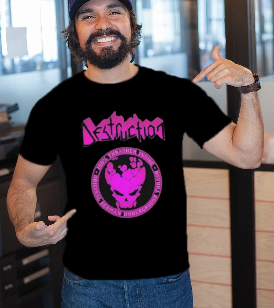 Destruction 100% Thrasher Inside Original German Underground Thrash Lila T-Shirt