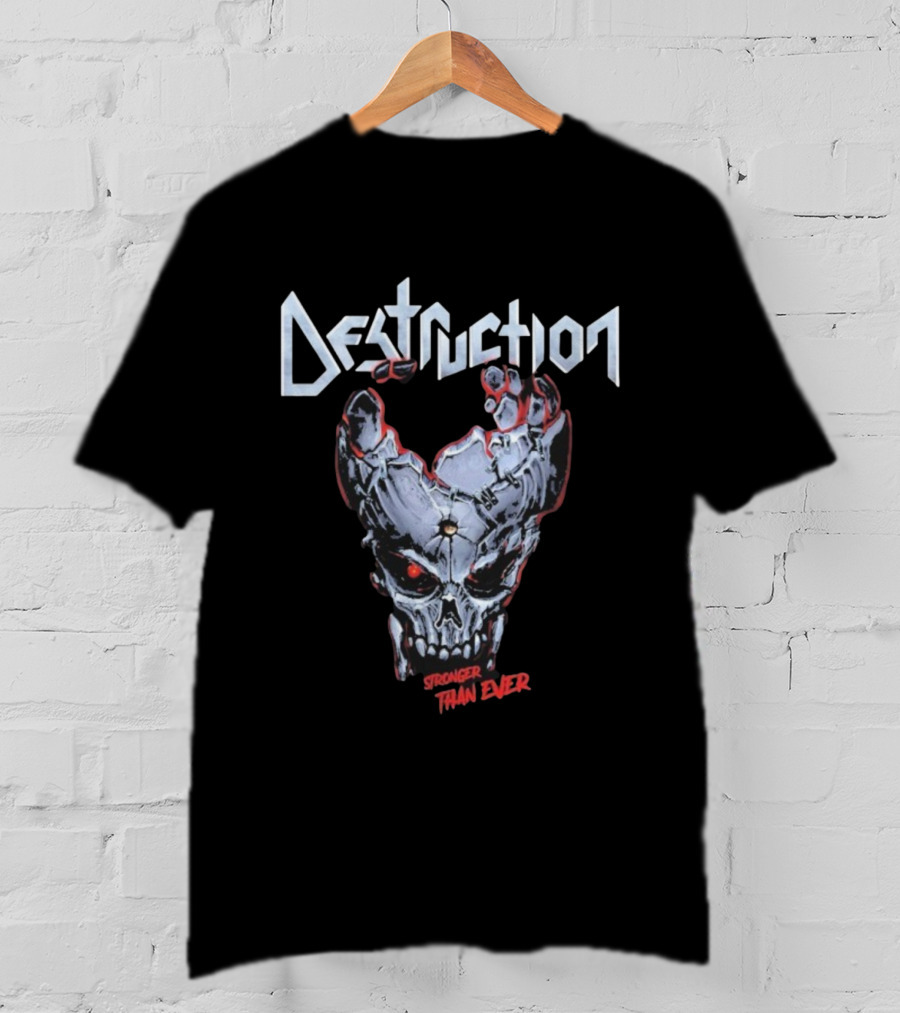 Destruction Stronger Than Ever Skull Metal Band Graphics T-Shirt