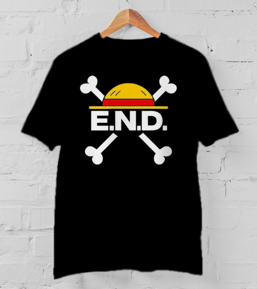 E.N.D. Every Nigga Deserves X One Piece Luffy Straw Hat Crossbones T-Shirt