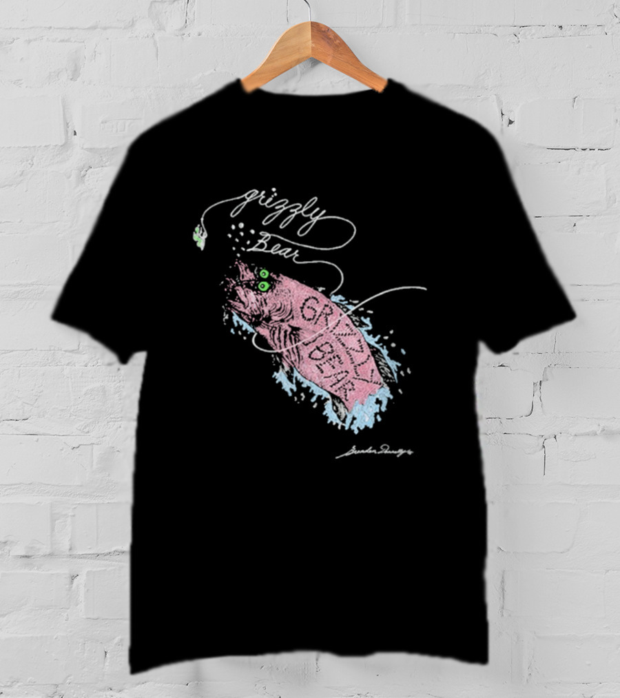 Grizzly Bear Fish Watercolor Art By Skullcandy T-Shirt