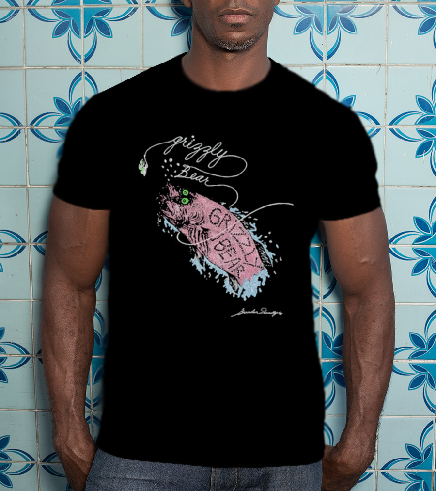 Grizzly Bear Fish Watercolor Art By Skullcandy T-Shirt