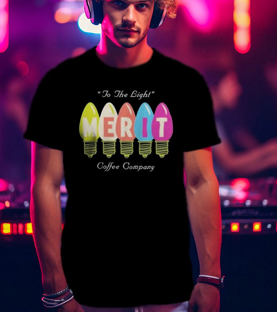 Merit Coffee Company Lightbulb Colors Be The Light T-Shirt