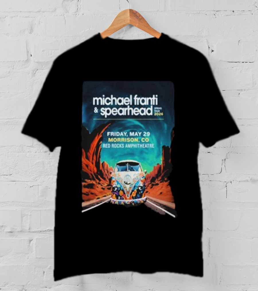 Michael Franti & Spearhead Spring Tour 2026 Red Rocks Amphitheatre Morrison CO Friday May 29 T-Shirt