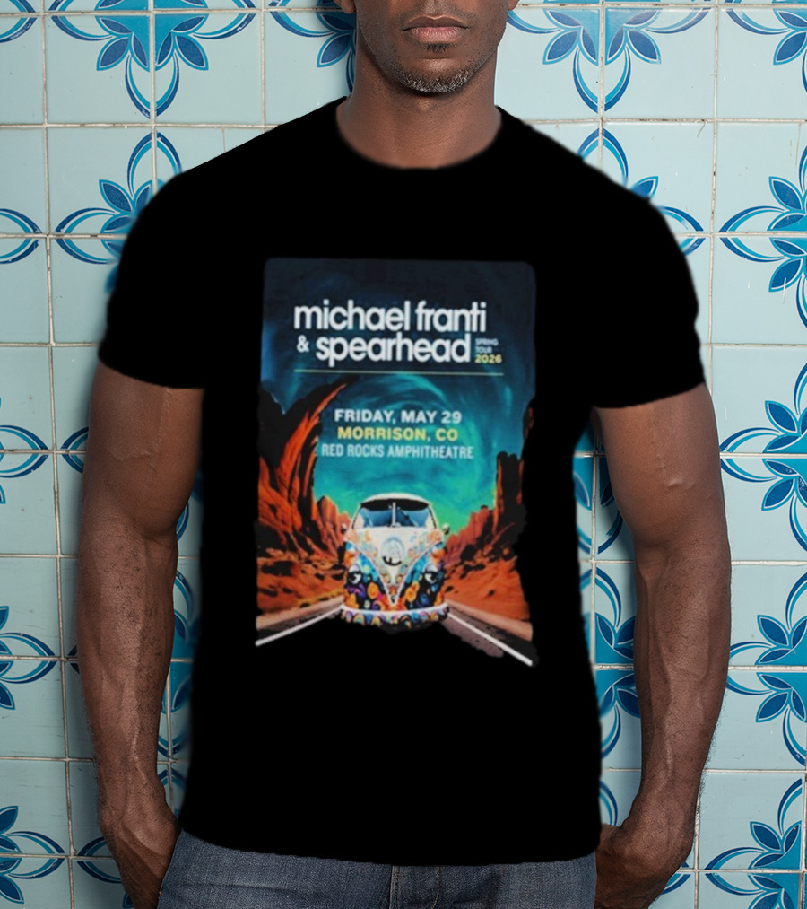 Michael Franti & Spearhead Spring Tour 2026 Red Rocks Amphitheatre Morrison CO Friday May 29 T-Shirt